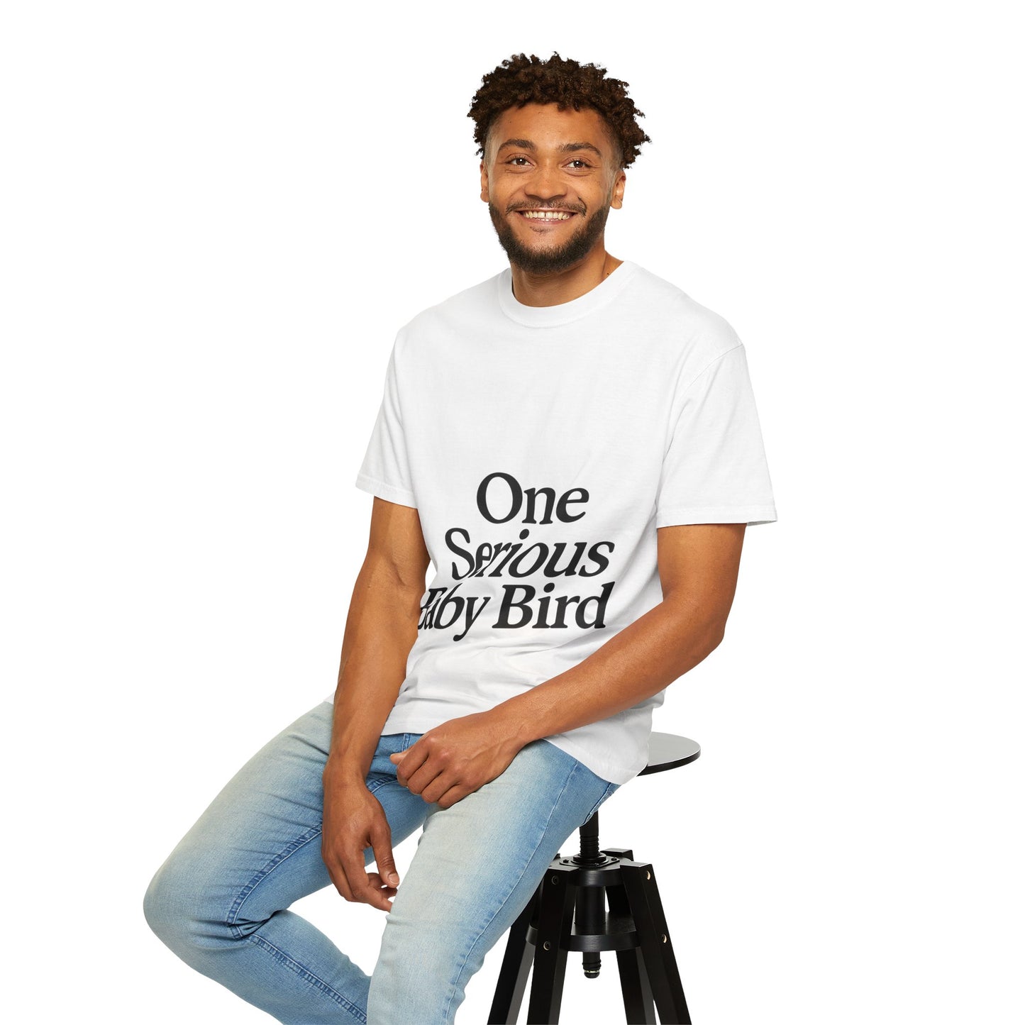 One Serious Baby Bird Unisex Garment-Dyed T-Shirt - Fun & Playful Design for Parents and Baby Enthusiasts